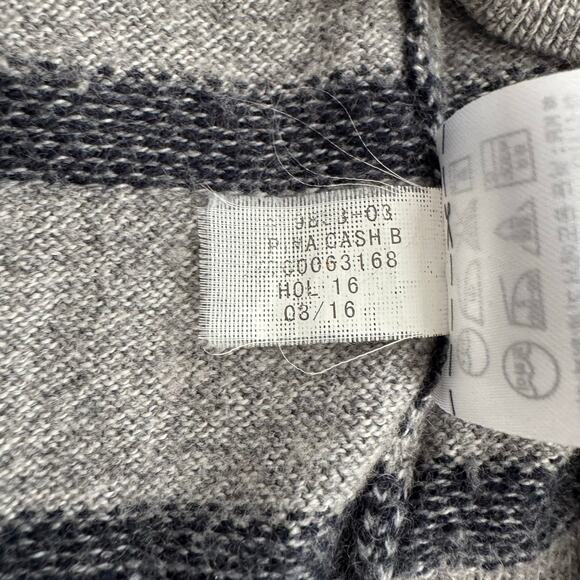 Banana Republic Pima Cotton Cashmere Blend Stripped Pullover Sweater Gray Blue S - Picture 4 of 9